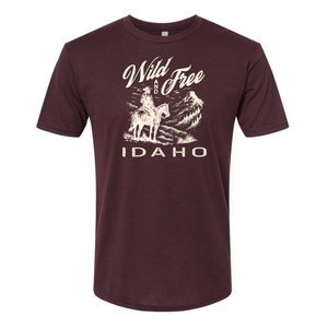 Red “Wild & Free” Idaho T-Shirt – Unisex Fit