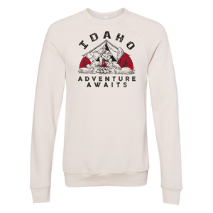 “Camping Sasquatch” Cozy Crew Sweatshirt Ivory