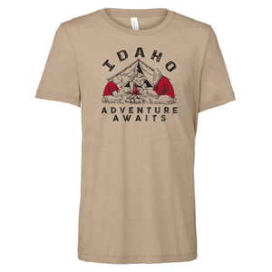 “Camping Sasquatch” Unisex Crew T-Shirt Tan